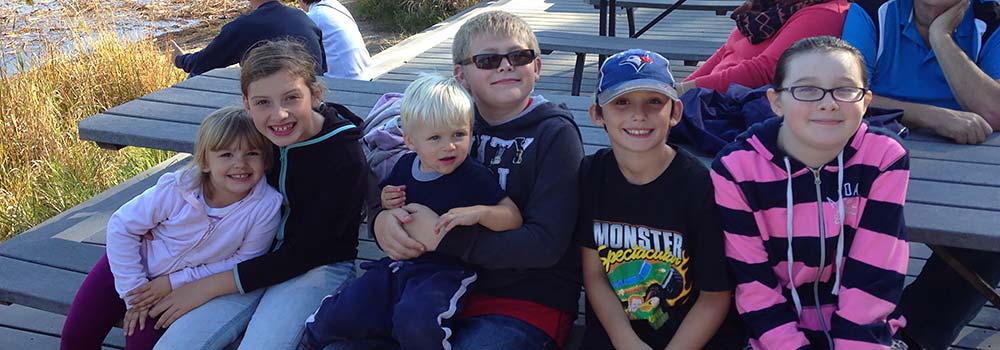 children on the Presquile marsh boardwalk